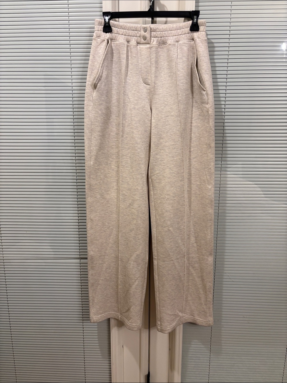 SPANX Cream Wide-Leg Pull-On Pants